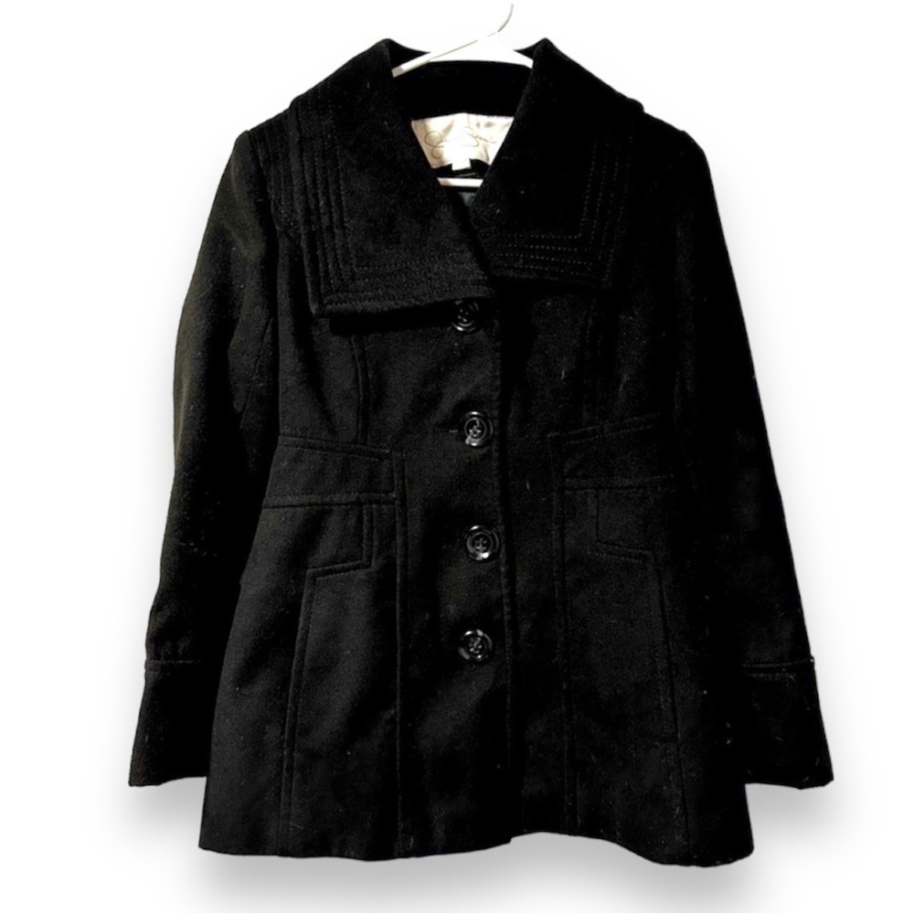 Jessica‎ Simpson Black Peacoat Women’s Size XS Outerwear Classic Fall 2010s